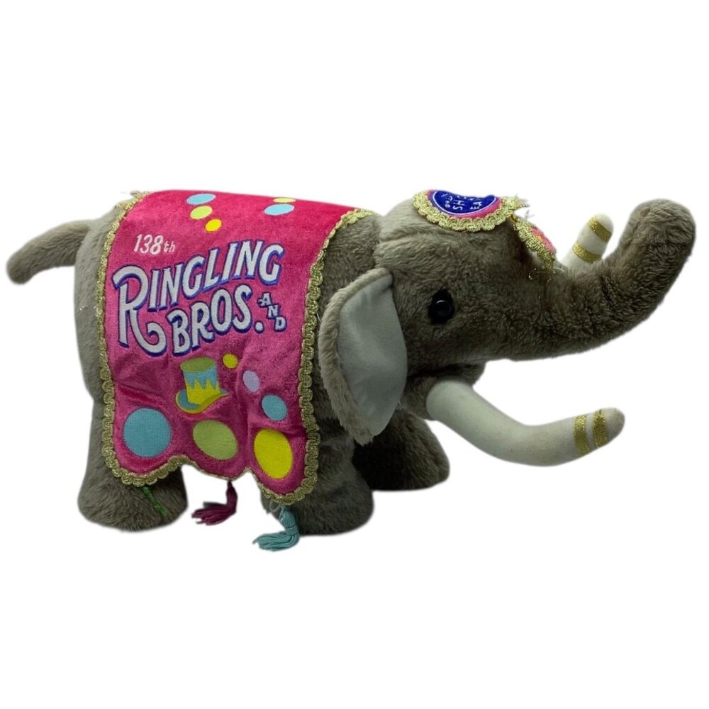Vtg Ringling Bros. &‎ Barnum & Bailey Circus Plush Elephant Stuffed Toy 19" Long